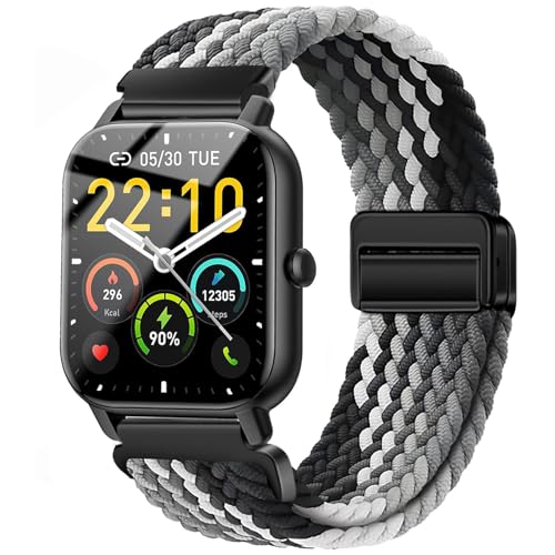 Issinlky Nylonband für Gloryfit Smart Watch P66/P66D/P72/P95, 22mm geflochtenes verstellbares armband für Veryfit IDW19/IDW13/IDW16/IDW18, TUYOM LW36, H1/D1,T70/T60/T50S,Y6, YB54, G39, AGPTE LW11 Issinlky Nylonband für Gloryfit Smart Watch P66/P66D/P72/P95, 22mm geflochtenes verstellbares armband für Veryfit IDW19/IDW13/IDW16/IDW18, TUYOM LW36, H1/D1,T70/T60/T50S,Y6, YB54, G39, AGPTE LW11 von Issinlky