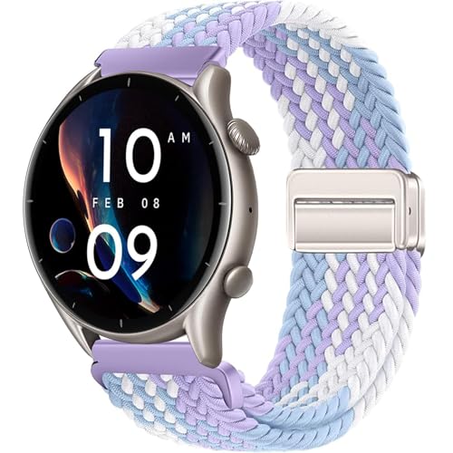 Issinlky geflochtenes Nylonband für Amazfit GTR 47mm/2/2e/3/3 Pro/GTR 4/4 Pro/Stratos 3/Stratos 2, 22mm elastisches Armband für Xiaomi S1/Xiaomi Mi/S1 Active/S3/Watch 2 von Issinlky
