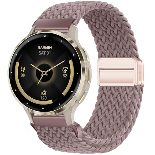 Issinlky geflochtenes Nylonband für Garmin Venu 2S/Venu 3S/Vivomove 3S/Vivoactive 4S, 18mm elastisches Armband für Fossil Ladies Gen 6/5E/4/3/Withings Steel HR 36mm von Issinlky