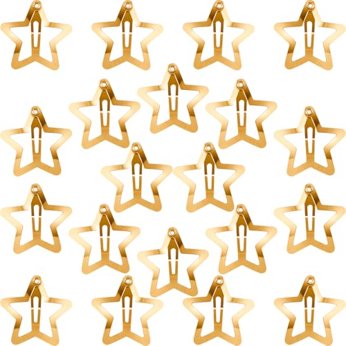 Isslly 20 Stück niedliche Stern-Haarspangen für Frauen, goldfarbene Metallstern-Haarspangen, rutschfeste Haar-Accessoires für Frauen für den täglichen Gebrauch, Partys (3 x 3 cm) von Isslly