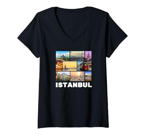 Damen Istanbul Türkei Souvenir T-Shirt mit V-Ausschnitt Damen Istanbul Türkei Souvenir T-Shirt mit V-Ausschnitt von Istanbul Souvenir Store