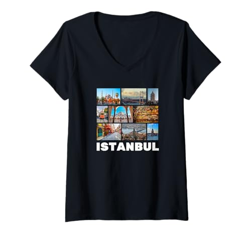 Damen Istanbul Türkei Souvenir T-Shirt mit V-Ausschnitt Damen Istanbul Türkei Souvenir T-Shirt mit V-Ausschnitt von Istanbul Souvenir Store