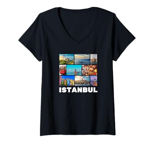 Damen Istanbul Türkei Souvenir T-Shirt mit V-Ausschnitt Damen Istanbul Türkei Souvenir T-Shirt mit V-Ausschnitt von Istanbul Souvenir Store