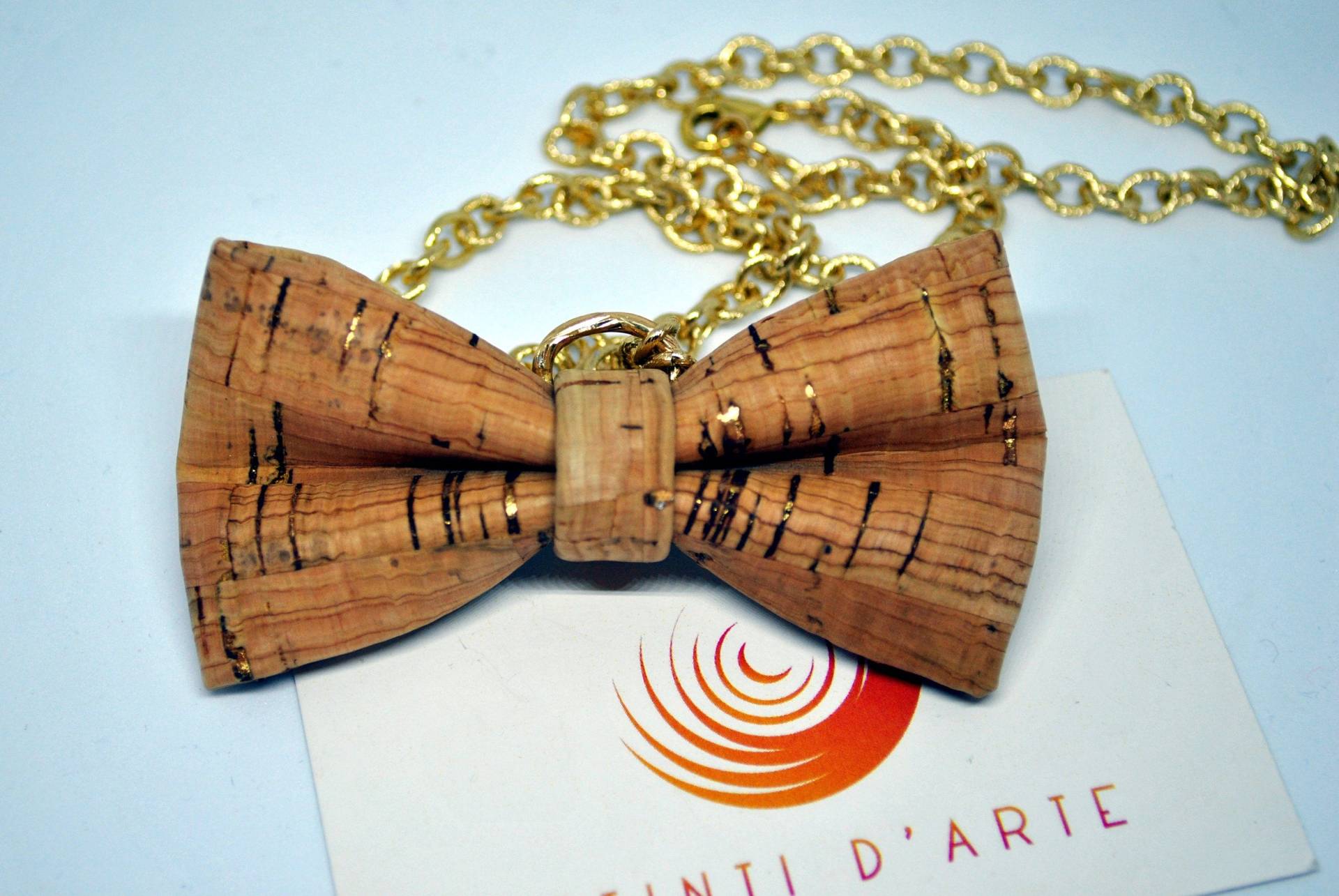 Damen Halskette Mit Kork Fliege Gold Einsätze, Holz Halskette, Frauen Benutzerdefinierte von Istintidarte