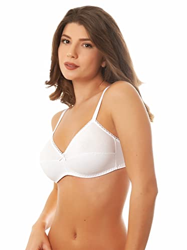 Istintiva Laura - Bügelloser BH aus Reiner, hypoallergener Baumwolle für empfindliche Brüste und sanften Halt - Ungepolsterte Softcups - Weiß 80C von Istintiva