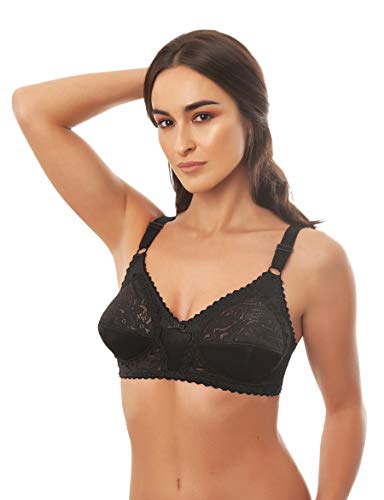 Istintiva Carmen - Bügelloser BH mit Spitze für große Brüste und maximalen Halt - Leicht wattierte Softcups - Schwarz 95C von Istintiva