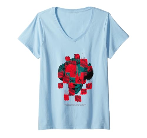 Damen Komm zurück und Spiel Horror Pennywise Face Art T-Shirt mit V-Ausschnitt Damen Komm zurück und Spiel Horror Pennywise Face Art T-Shirt mit V-Ausschnitt von It Movie