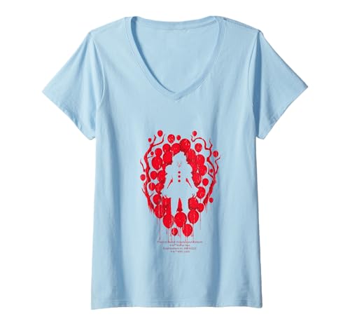 Damen Pennywise Luftballons Horrorfilm-Ikone T-Shirt mit V-Ausschnitt von It Movie