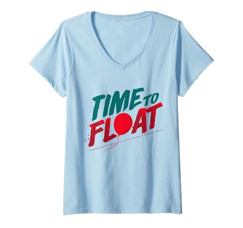 Damen Time to Float Horror inspirierter gruseliger Ballon T-Shirt mit V-Ausschnitt Damen Time to Float Horror inspirierter gruseliger Ballon T-Shirt mit V-Ausschnitt von It Movie