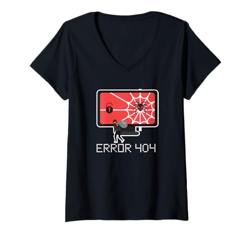 Damen Error 404 It Programmieren Programmierer Witzig T-Shirt mit V-Ausschnitt Damen Error 404 It Programmieren Programmierer Witzig T-Shirt mit V-Ausschnitt von It Programmieren Programmierer Humor