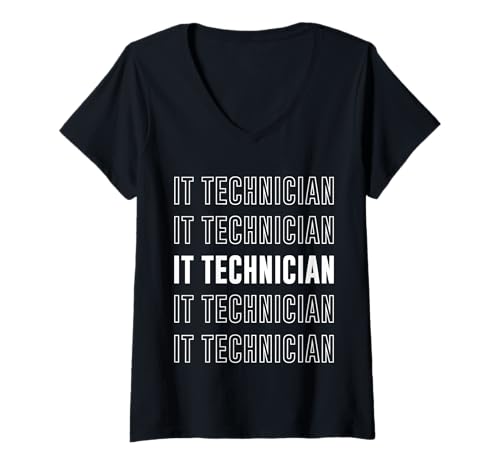 Damen IT-Techniker T-Shirt mit V-Ausschnitt Damen IT-Techniker T-Shirt mit V-Ausschnitt von It Technician Apparel