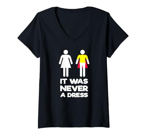 Damen It Was Never A Dress Shirt Feminismus Kleidung Geschlecht Gleichheit T-Shirt mit V-Ausschnitt Damen It Was Never A Dress Shirt Feminismus Kleidung Geschlecht Gleichheit T-Shirt mit V-Ausschnitt von It Was Never A Dress T-Shirt