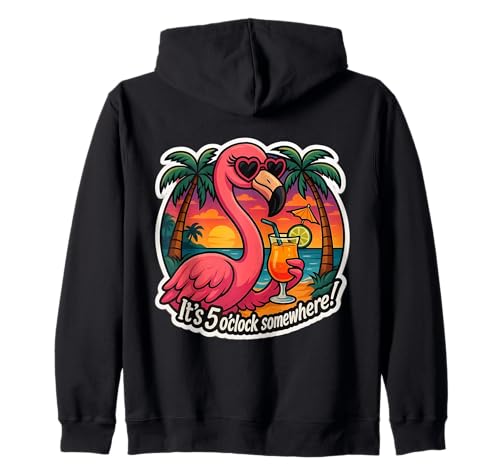 It's 5 O'Clock Somewhere Damen Flamingo Cocktail Vintage Kapuzenjacke It's 5 O'Clock Somewhere Damen Flamingo Cocktail Vintage Kapuzenjacke von It's 5 O'Clock Somewhere Flamingo Cocktail Merch
