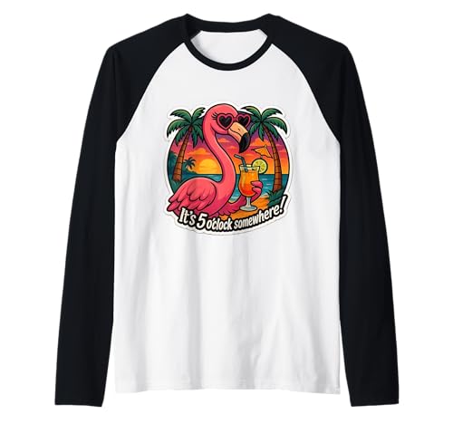 It's 5 O'Clock Somewhere Damen Flamingo Cocktail Vintage Raglan It's 5 O'Clock Somewhere Damen Flamingo Cocktail Vintage Raglan von It's 5 O'Clock Somewhere Flamingo Cocktail Merch