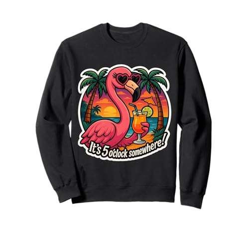 It's 5 O'Clock Somewhere Damen Flamingo Cocktail Vintage Sweatshirt It's 5 O'Clock Somewhere Damen Flamingo Cocktail Vintage Sweatshirt von It's 5 O'Clock Somewhere Flamingo Cocktail Merch