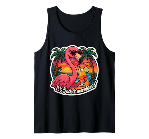 It's 5 O'Clock Somewhere Damen Flamingo Cocktail Vintage Tank Top It's 5 O'Clock Somewhere Damen Flamingo Cocktail Vintage Tank Top von It's 5 O'Clock Somewhere Flamingo Cocktail Merch