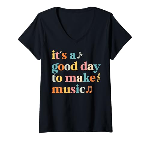 Damen Es ist EIN guter Tag, um Musik zu Machen, Musiker, Musiklehrer T-Shirt mit V-Ausschnitt Damen Es ist EIN guter Tag, um Musik zu Machen, Musiker, Musiklehrer T-Shirt mit V-Ausschnitt von It's A Good Day To Make Music Teacher