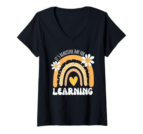 Damen Es ist EIN wunderschöner Tag zum Lernen von Retro-Lehrerstudenten T-Shirt mit V-Ausschnitt Damen Es ist EIN wunderschöner Tag zum Lernen von Retro-Lehrerstudenten T-Shirt mit V-Ausschnitt von It's Beautiful Day For Learning Teacher Students.