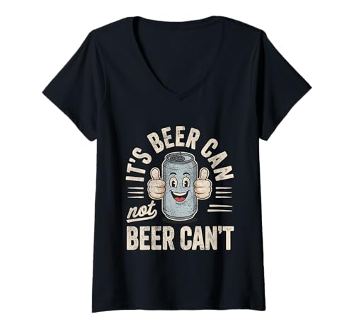 Damen Its Beer Can Not Beer Cant 4th Of July Funny Beer Joke Fun T-Shirt mit V-Ausschnitt Damen Its Beer Can Not Beer Cant 4th Of July Funny Beer Joke Fun T-Shirt mit V-Ausschnitt von It's Beer Can Not Beer Can't Funny Fourth Of July