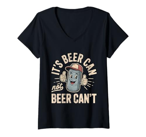 Damen Its Beer Can Not Beer Cant 4th Of July Funny Beer Joke Fun T-Shirt mit V-Ausschnitt Damen Its Beer Can Not Beer Cant 4th Of July Funny Beer Joke Fun T-Shirt mit V-Ausschnitt von It's Beer Can Not Beer Can't Funny Fourth Of July