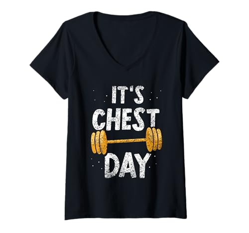 Damen Es Ist Chest Day Workout Gym Gewichtheben Chest Day T-Shirt mit V-Ausschnitt Damen Es Ist Chest Day Workout Gym Gewichtheben Chest Day T-Shirt mit V-Ausschnitt von It's Chest Day Gewichtheben Fitnessstudio Brust