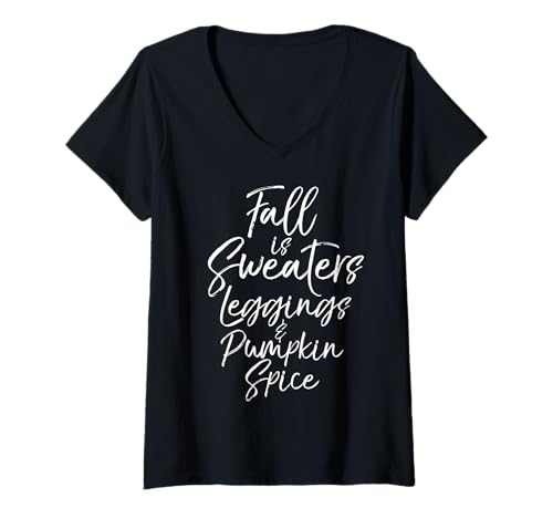 Damen Pumpkin Spice Geschenk Herbst is Pullover, Leggings und Pumpkin Spice T-Shirt mit V-Ausschnitt Damen Pumpkin Spice Geschenk Herbst is Pullover, Leggings und Pumpkin Spice T-Shirt mit V-Ausschnitt von It's Fall Y'all Autumn Design Studio