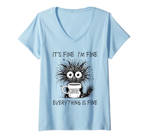 Damen It's Fine I'm Fine Everything is Fine T-Shirt mit V-Ausschnitt Damen It's Fine I'm Fine Everything is Fine T-Shirt mit V-Ausschnitt von It's Fine I'm Fine Everything is Fine Funny Design