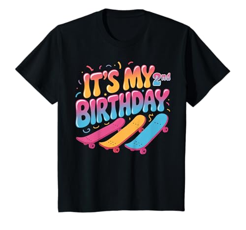 Kinder Skateboard 2. Geburtstag Skateboarding 2 Jahre alt Mottoparty T-Shirt Kinder Skateboard 2. Geburtstag Skateboarding 2 Jahre alt Mottoparty T-Shirt von It's My 2nd Birthday Skateboard