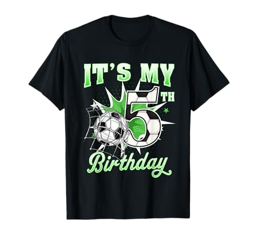 Fußball-Shirt für Jungen mit Aufschrift 5 Year Old It's My 5th Birthday T-Shirt Fußball-Shirt für Jungen mit Aufschrift 5 Year Old It's My 5th Birthday T-Shirt von It's My 5th Birthday Soccer Ball Bday Party Tee