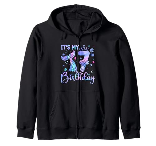 Meerjungfrau Geburtstag Mädchen 7 Jahre alt It's My 7th Bday Meerjungfrau Kapuzenjacke Meerjungfrau Geburtstag Mädchen 7 Jahre alt It's My 7th Bday Meerjungfrau Kapuzenjacke von It's My 7th Birthday Party 7 Yrs Old Bday Shirt