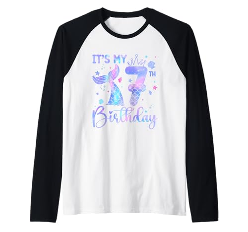 Meerjungfrau Geburtstag Mädchen 7 Jahre alt It's My 7th Bday Meerjungfrau Raglan Meerjungfrau Geburtstag Mädchen 7 Jahre alt It's My 7th Bday Meerjungfrau Raglan von It's My 7th Birthday Party 7 Yrs Old Bday Shirt