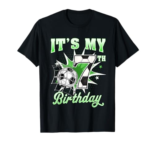 Fußball-Shirt für Jungen zum 7. Geburtstag, Aufschrift It's My 7th Birthday T-Shirt von It's My 7th Birthday Soccer Ball Bday Party Tee