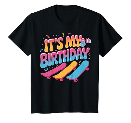 Kinder Skateboard 8. Geburtstag Skateboarding 8 Jahre alt Mottoparty T-Shirt Kinder Skateboard 8. Geburtstag Skateboarding 8 Jahre alt Mottoparty T-Shirt von It's My 8th Birthday Skateboard
