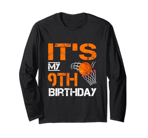 Lustig, es ist Mein 9. Geburtstag, 9-jähriger Basketballspieler, Kinder Langarmshirt Lustig, es ist Mein 9. Geburtstag, 9-jähriger Basketballspieler, Kinder Langarmshirt von It's My 9th Birthday Basketball Lover Boy Girl