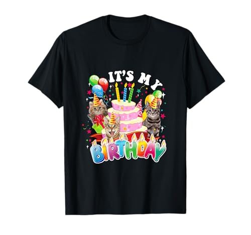 It's My Birthday Katze und Kätzchen Party Day Mädchen und Jungen T-Shirt von It's My Birthday Cat and Kitty Gift Tee