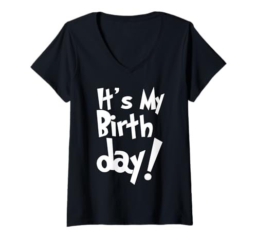 Damen Es ist mein Geburtstag T-Shirt mit V-Ausschnitt Damen Es ist mein Geburtstag T-Shirt mit V-Ausschnitt von It's My Birthday Gifts