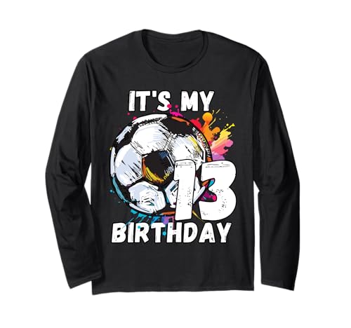 Kinder Awesome Soccer 13. Geburtstag Fußball Geburtstag Party Langarmshirt von It's My Birthday Soccer Party Gifts & Apparel