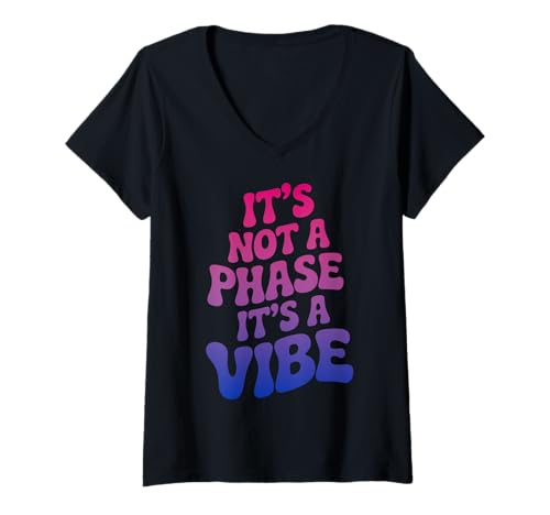 Damen Es ist keine Phase des bisexuellen Stolzes T-Shirt mit V-Ausschnitt Damen Es ist keine Phase des bisexuellen Stolzes T-Shirt mit V-Ausschnitt von It's Not A Phase Bisexual Pride Apparel
