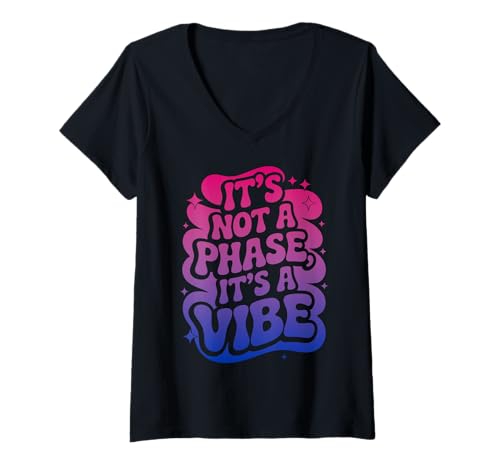 Damen Es ist keine Phase des bisexuellen Stolzes T-Shirt mit V-Ausschnitt Damen Es ist keine Phase des bisexuellen Stolzes T-Shirt mit V-Ausschnitt von It's Not A Phase Bisexual Pride Apparel