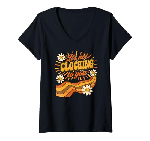 Damen It's Not Clocking to You Lustiges Ironisches Meme Gen Z Zitat T-Shirt mit V-Ausschnitt Damen It's Not Clocking to You Lustiges Ironisches Meme Gen Z Zitat T-Shirt mit V-Ausschnitt von It's Not Clocking To You Ironic Meme Trendy Quotes