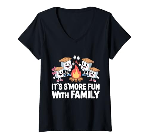 Damen It's Smore Fun with Family T-Shirt mit V-Ausschnitt Damen It's Smore Fun with Family T-Shirt mit V-Ausschnitt von It's Smore Fun With Family Shirt