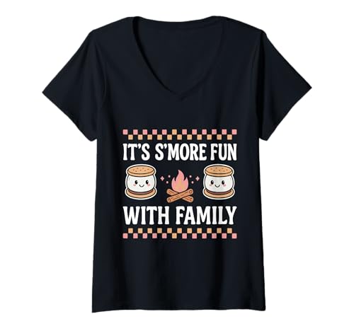 Damen It's Smore Fun with Family T-Shirt mit V-Ausschnitt Damen It's Smore Fun with Family T-Shirt mit V-Ausschnitt von It's Smore Fun With Family Shirt