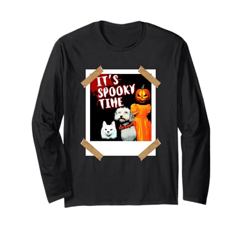 Es ist gruselige Zeit Katzen-Hund-Mädchen-Halloween Langarmshirt Es ist gruselige Zeit Katzen-Hund-Mädchen-Halloween Langarmshirt von It's Spooky Time Cat Dog Girl Pumpkin Halloween