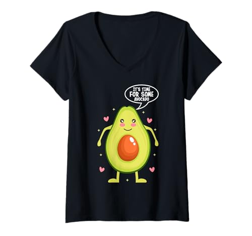 Damen Es ist Zeit für etwas Avocado T-Shirt mit V-Ausschnitt Damen Es ist Zeit für etwas Avocado T-Shirt mit V-Ausschnitt von It's Time For Some Avocado Heart Funny Gift Cute