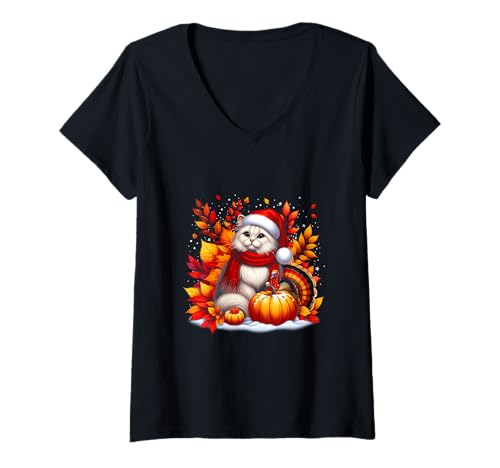 Damen It s a Fall Yall Katzenblatt Fall Baum Herbst Thanksgiving T-Shirt mit V-Ausschnitt Damen It s a Fall Yall Katzenblatt Fall Baum Herbst Thanksgiving T-Shirt mit V-Ausschnitt von It s a Fall Yall Cat Leaf Fall Tree Autumn 2