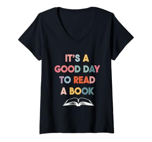 Damen It's a Good Day to Read a Book Lovers Library Reading T-Shirt mit V-Ausschnitt Damen It's a Good Day to Read a Book Lovers Library Reading T-Shirt mit V-Ausschnitt von It’s a Good Day To Read A Book World Read Day Tees