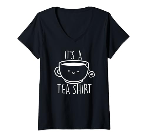 Damen Es ist ein Teeshirt mit Teetassen-Grafik T-Shirt mit V-Ausschnitt Damen Es ist ein Teeshirt mit Teetassen-Grafik T-Shirt mit V-Ausschnitt von It's a Tea Shirt with Teacup Graphic