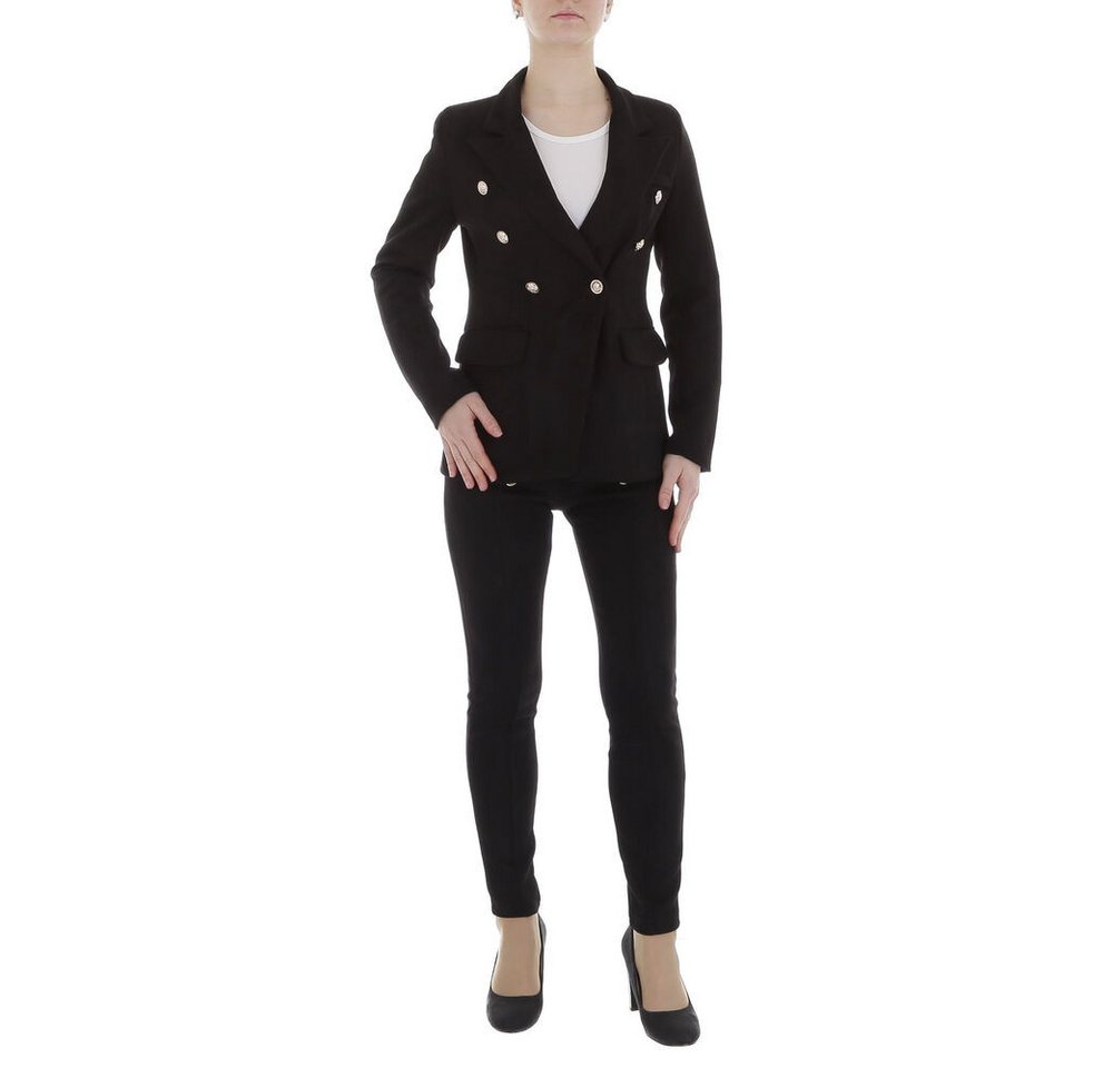 Ital-Design Anzug Damen Elegant (86365239) Knopfleiste Zweiteiler in Schwarz von Ital-Design