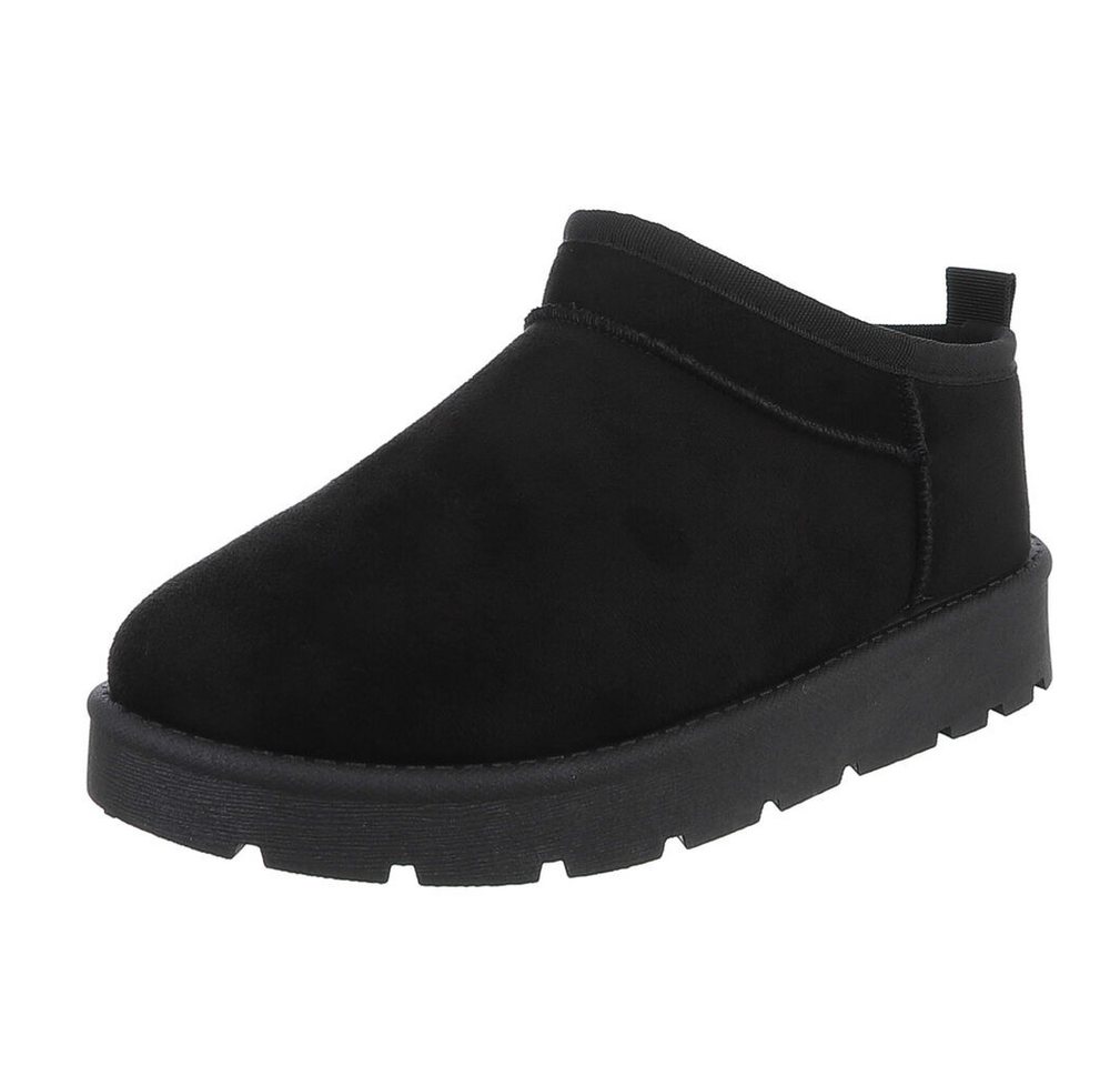 Ital-Design Bequeme Damenfreizeitschuhe mit praktischem Design Snowboots (90624830) Flach Plateaustiefeletten in Schwarz von Ital-Design