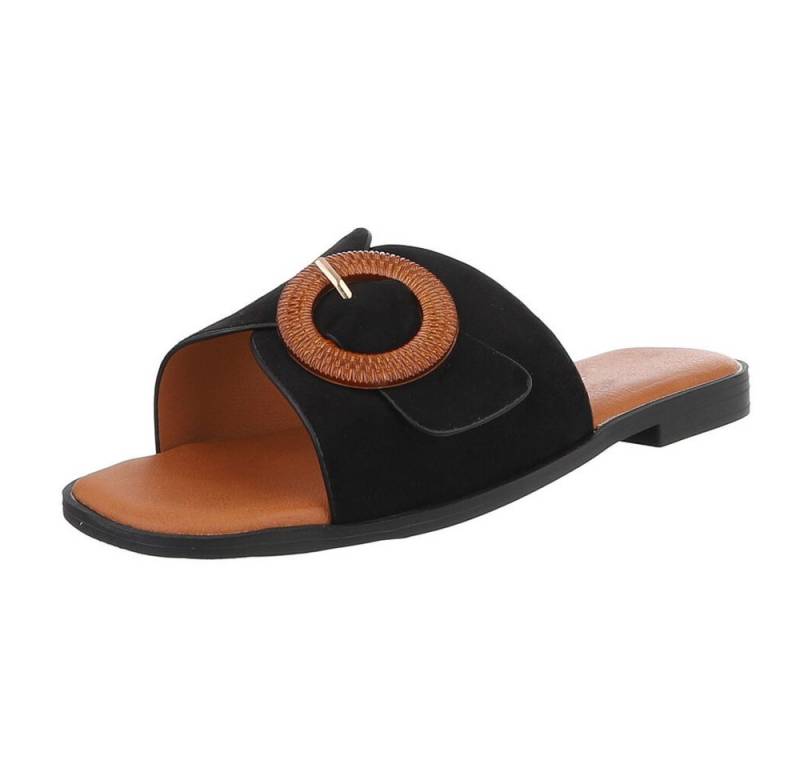 Ital-Design Elegante Sommer-Sandalen – Komfort für jeden Anlass Pantolette (89372375) Blockabsatz Pantoletten in Schwarz von Ital-Design